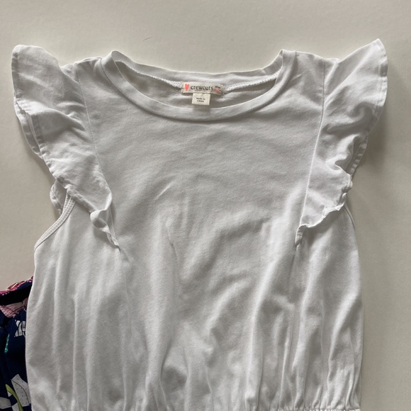 Girls J. Crew Crewcuts Peolum Short Ruffle Sleeve Top - Picture 2 of 5
